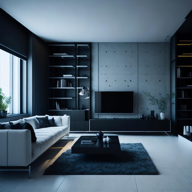 Premium AI Image | living room interior in minimalist style