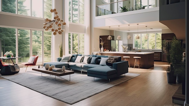 Premium AI Image | Luxurious open concept living room with stunning ...