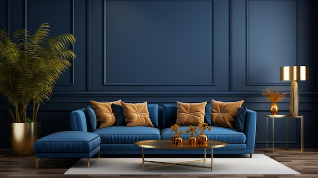 Blue Gold Living Room Images - Free Download on Freepik