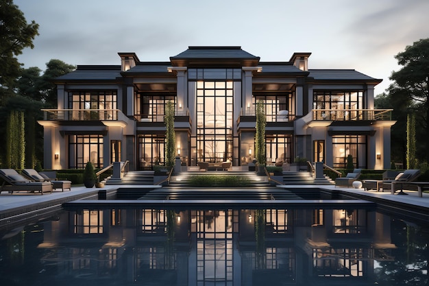 Premium AI Image | Luxury exterior mansion design