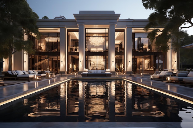 Premium AI Image | Luxury exterior mansion design