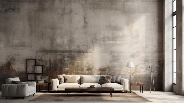 Premium Photo | Modern Industrial Style Living Room Interior Design