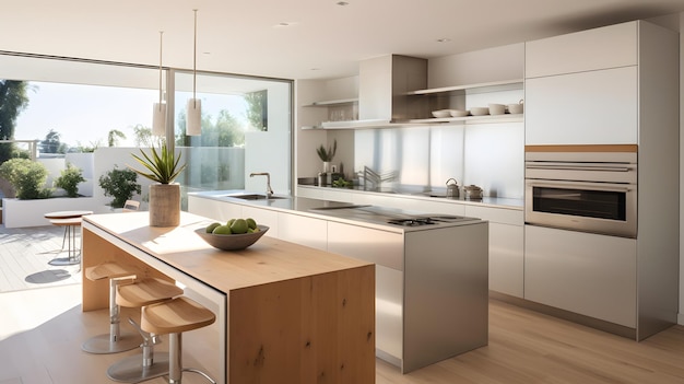 Premium AI Image | Modern Kitchen Sophistication A modern kitchen ...