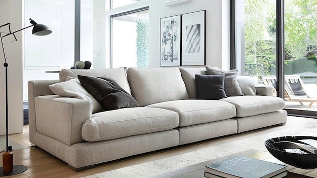 Modern Living Room with Sectional Sofa | Premium AI-generated image