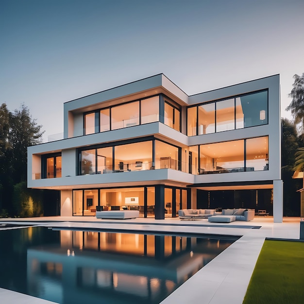 Premium Photo | Modern luxury mansion