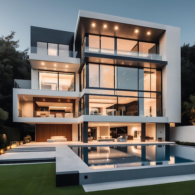 Premium Photo | Modern luxury mansion