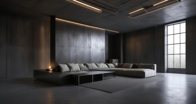 Premium Photo | Modern minimalist living room with sleek design