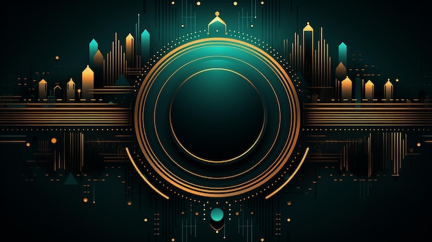 Premium AI Image | Modern turquoise color neon background design
