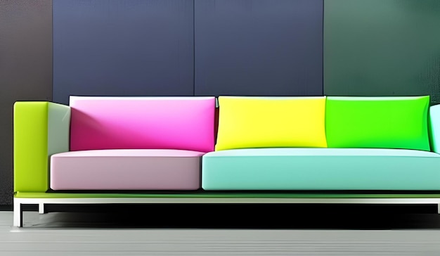 Premium AI Image | Pastel colored living room