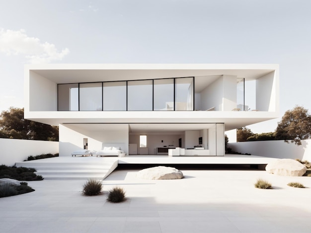 Premium AI Image | Photo high grey house for large family with grey ...