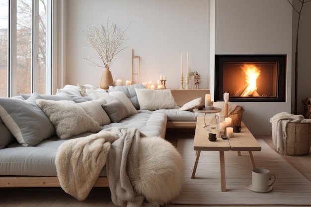 Premium Photo | Scandinavian hygge home interior design of modern ...