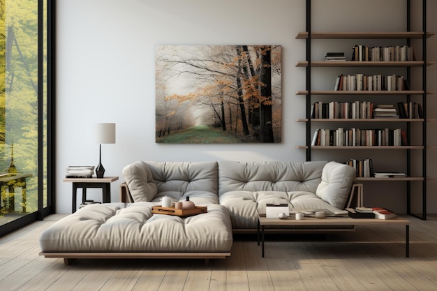 Premium Photo | Small modern comfortable minimalist living room ...