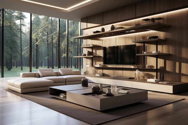 Premium Photo | Small modern comfortable minimalist living room ...