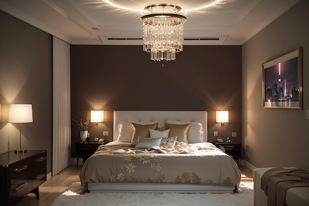Premium AI Image | Smart Bedroom Lighting Illuminate Your Style