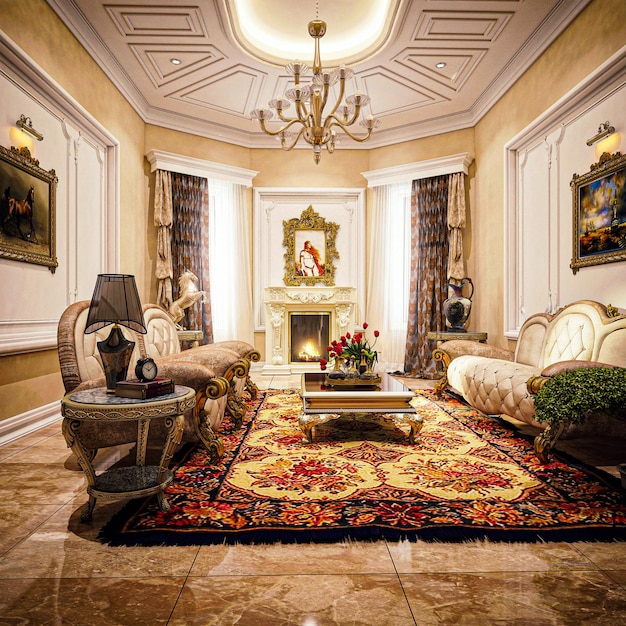 Premium Photo | Vintage living room design