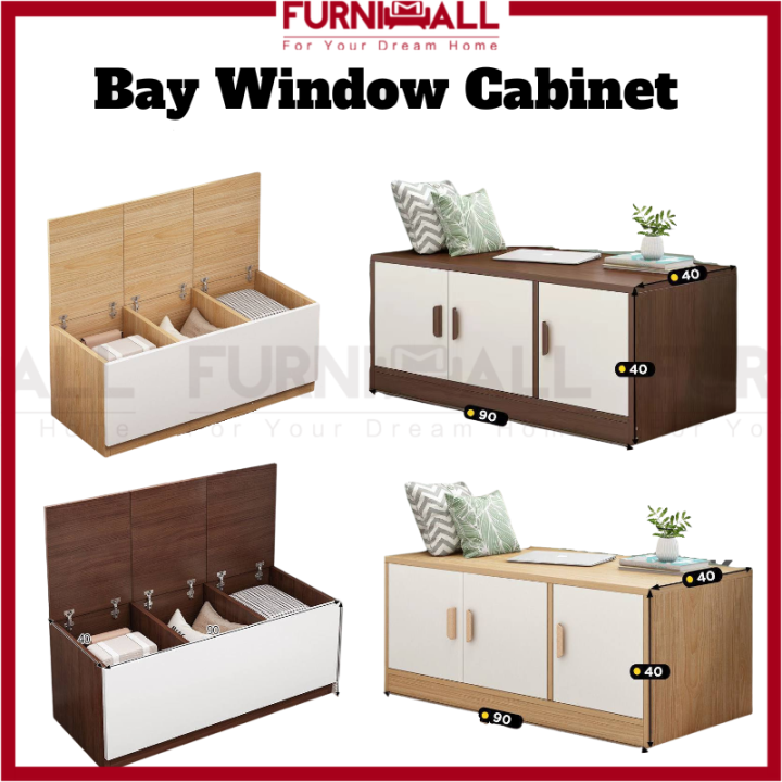 Furnimall L60/90cm Bay Window Cabinet floor cabinet storage balcony ...