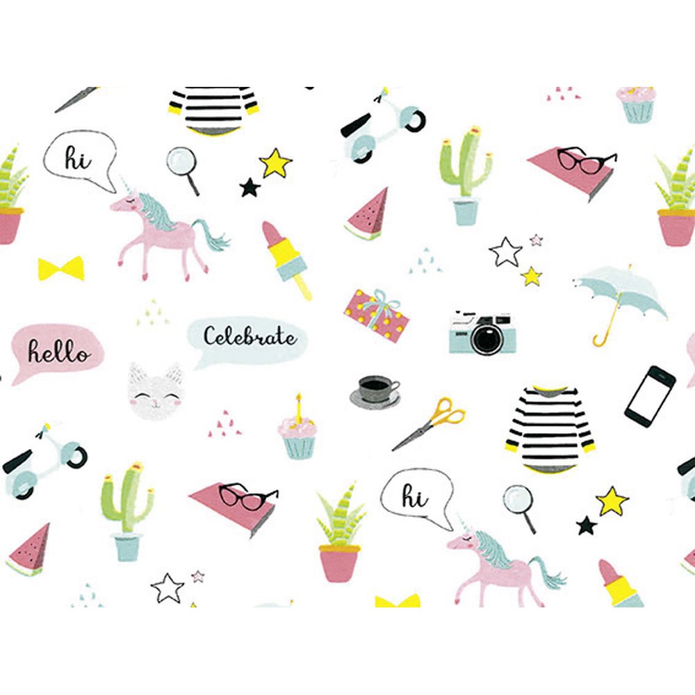 Geschenkpapier Nette Geschenke weiß/bunt, 50 cm x 50 m | Geschenkpapier ...