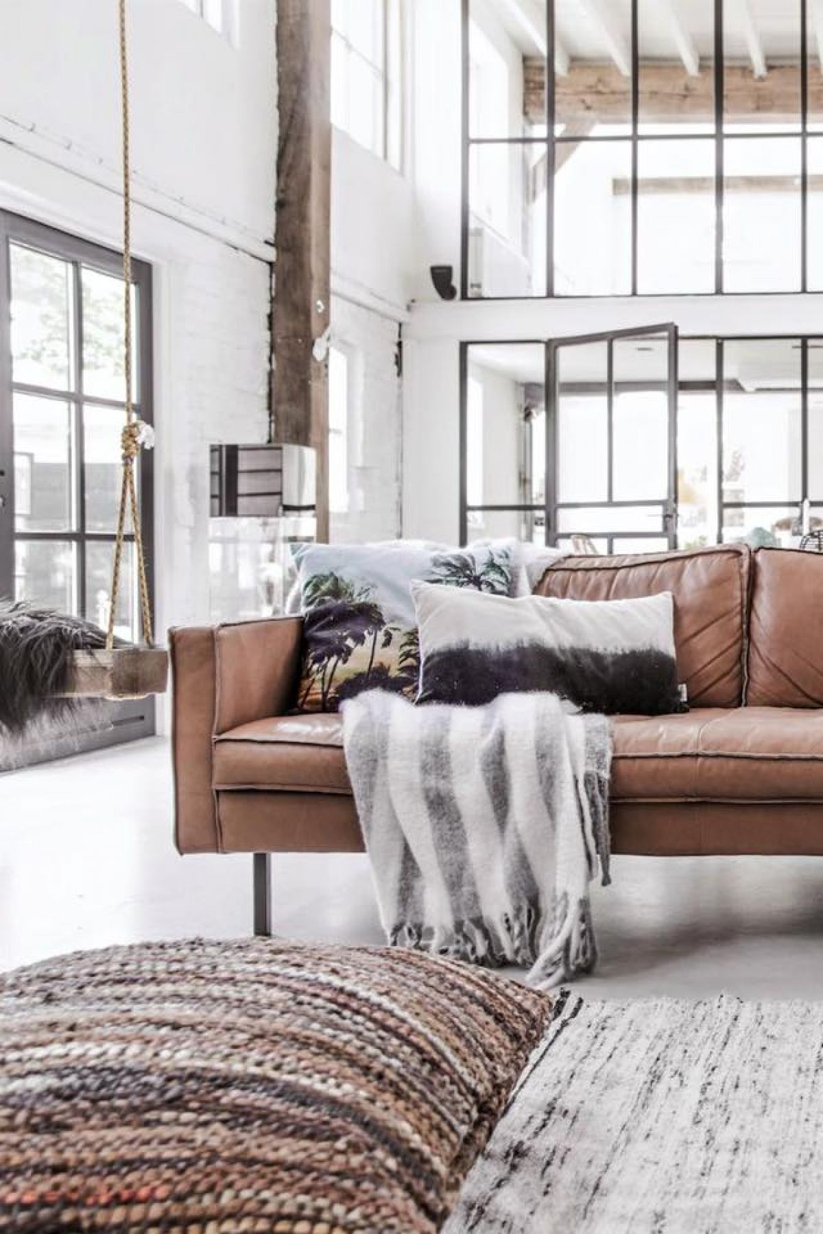Living room design: industrial interior