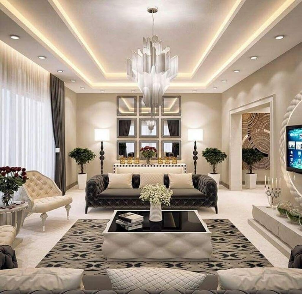 Nice Living Room Ceiling Lights Design Ideas 02 - MAGZHOUSE
