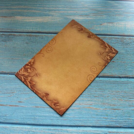 Kraft Papier - Vintage Briefpapier - Scrapbook - Bruin met bladeren ...