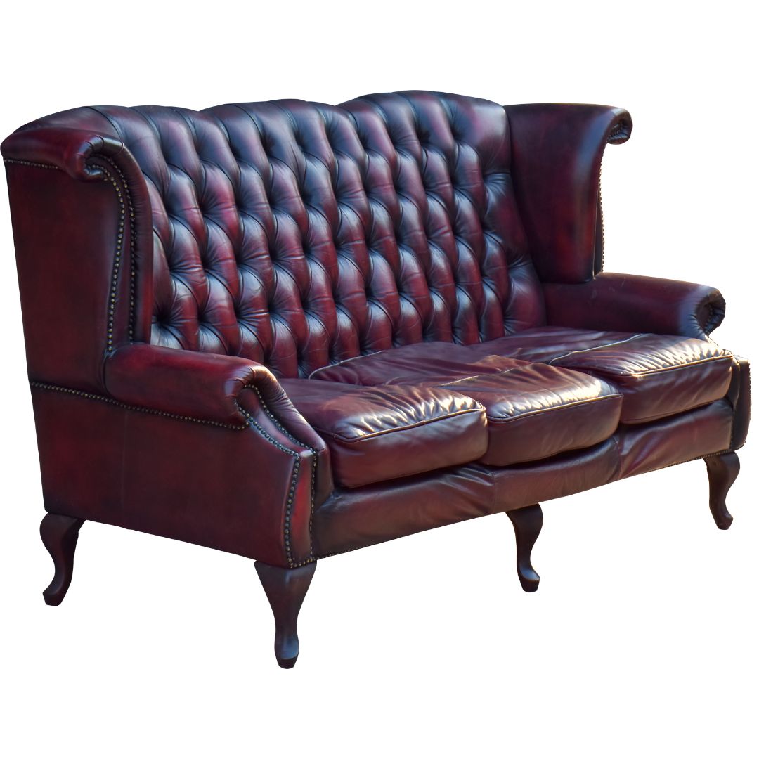 Antique Style Leather Sofa | Nascent Exports