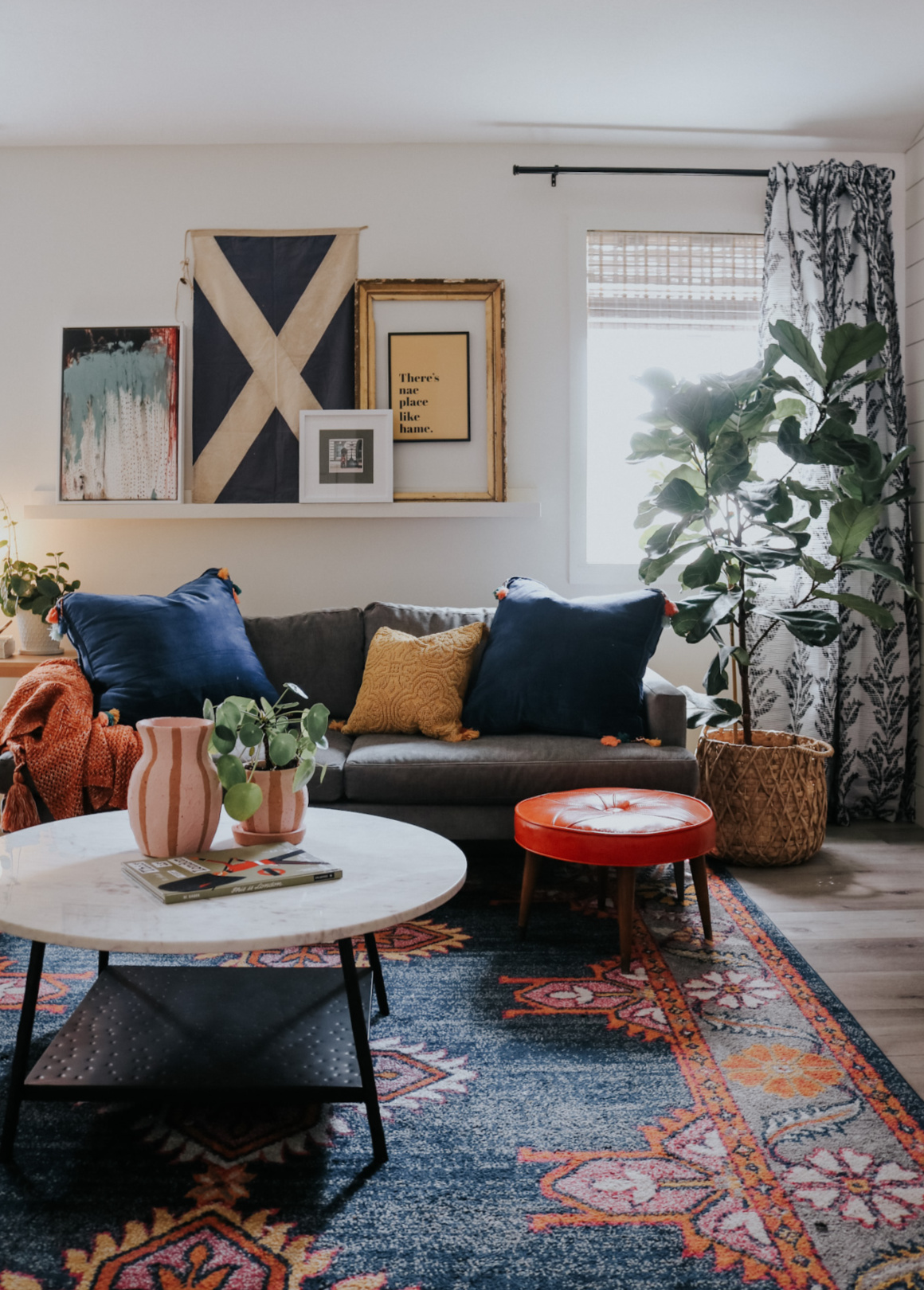 Colorful Fun Family Room- Vintage Inspired - Nesting With Grace