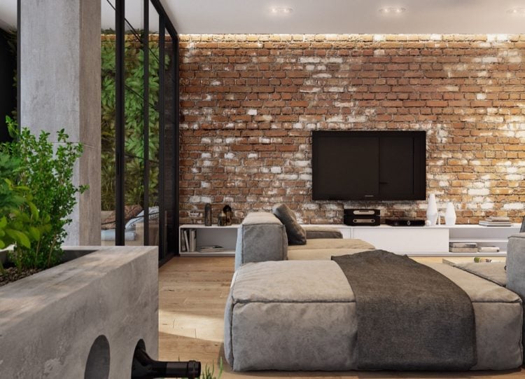 20 Living Room Designs with Brick Walls