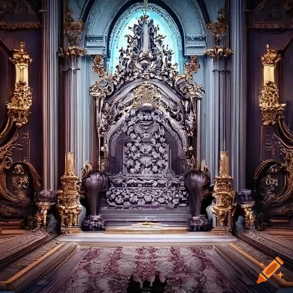 Ornate and grand throne room on Craiyon