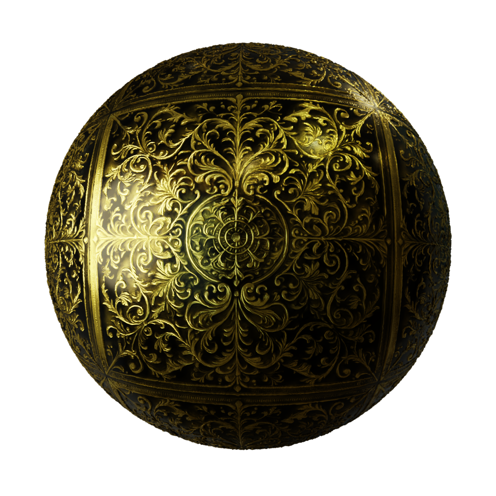 Ornate Royal Gold Emboss | FREE metal materials | BlenderKit
