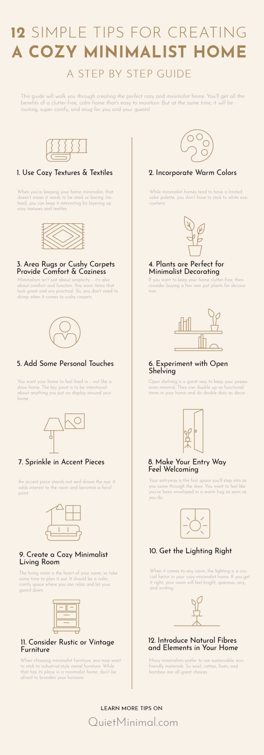 12 Simple & Easy Tips for Creating a Cozy Minimalist Home