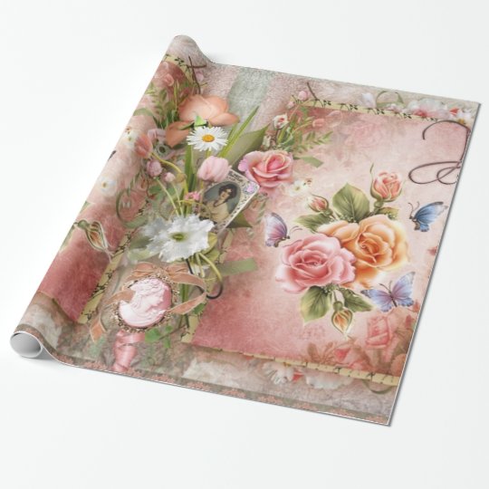 Vintage Rose Geschenkpapier | Zazzle.de