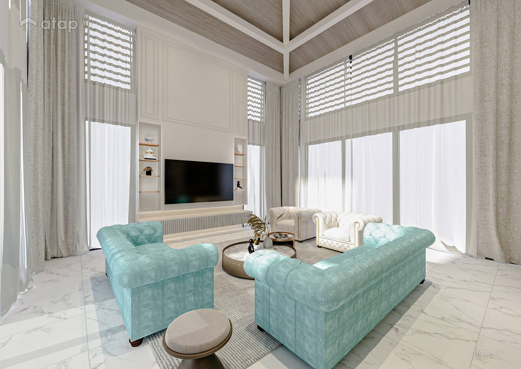 Classic Modern Living Room bungalow design ideas & photos Malaysia ...