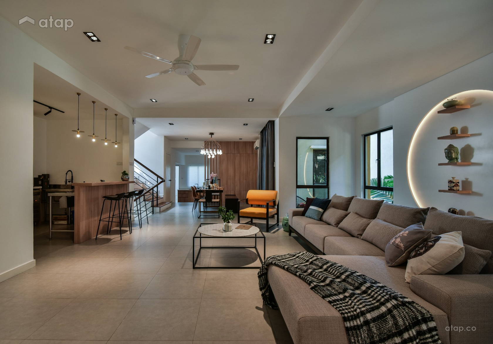 Asian Modern Living Room bungalow design ideas & photos Malaysia | Atap.co