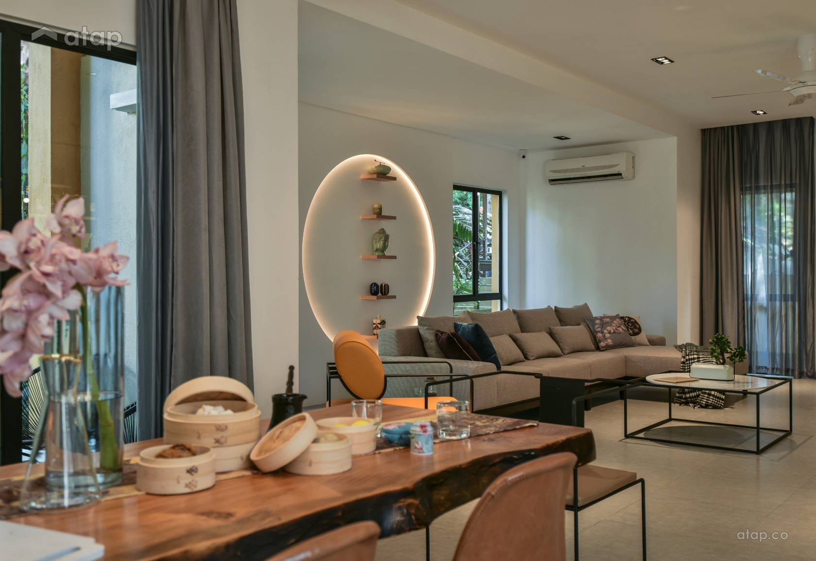 Asian Modern Living Room bungalow design ideas & photos Malaysia | Atap.co