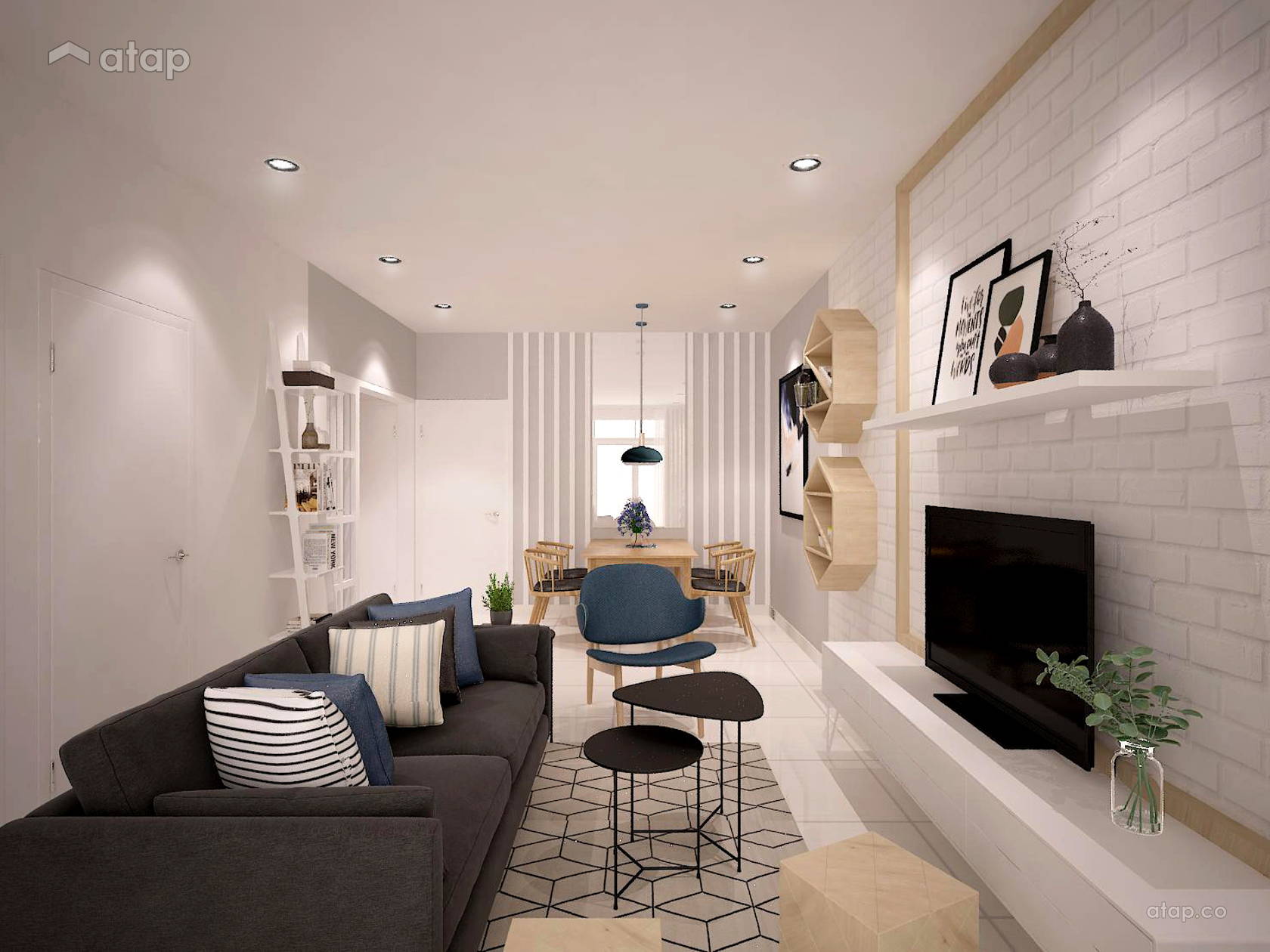 Scandinavian Living Room terrace design ideas & photos Malaysia | Atap.co