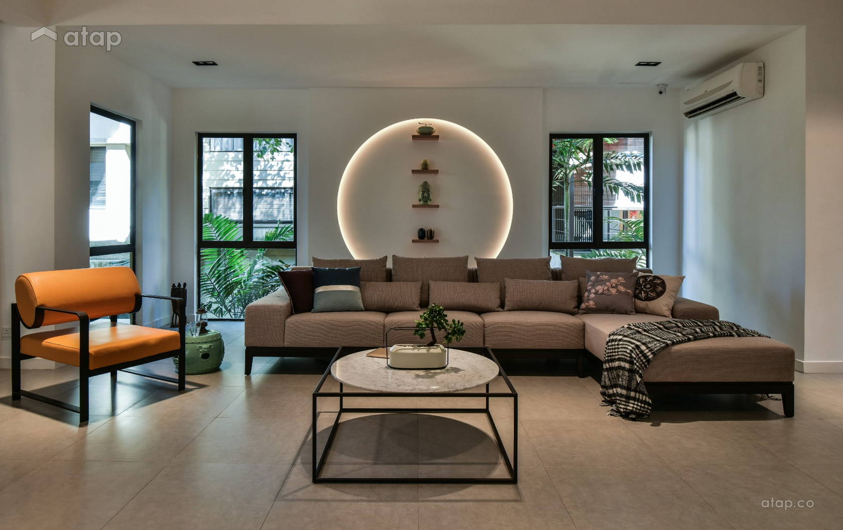Asian Modern Living Room bungalow design ideas & photos Malaysia | Atap.co