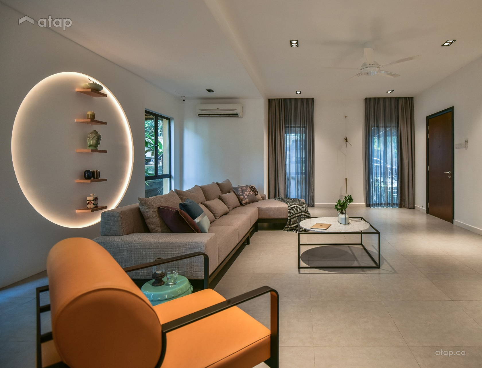 Asian Modern Living Room bungalow design ideas & photos Malaysia | Atap.co