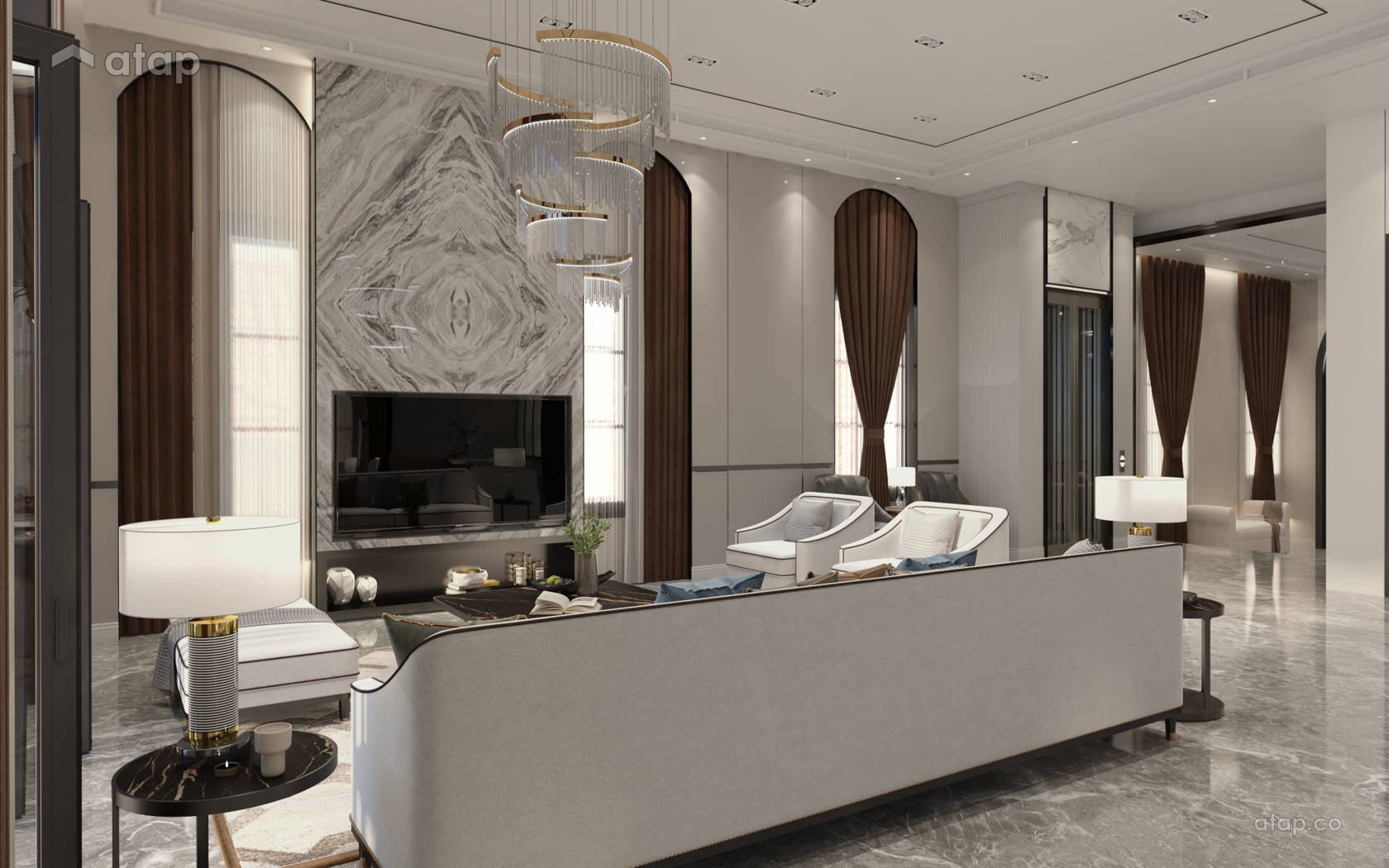 Classic Modern Living Room bungalow design ideas & photos Malaysia ...