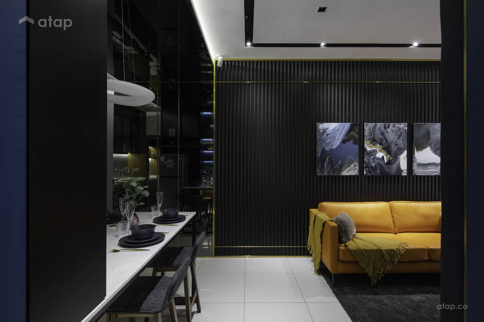 Classic Contemporary Family Room Living Room condominium design ideas ...