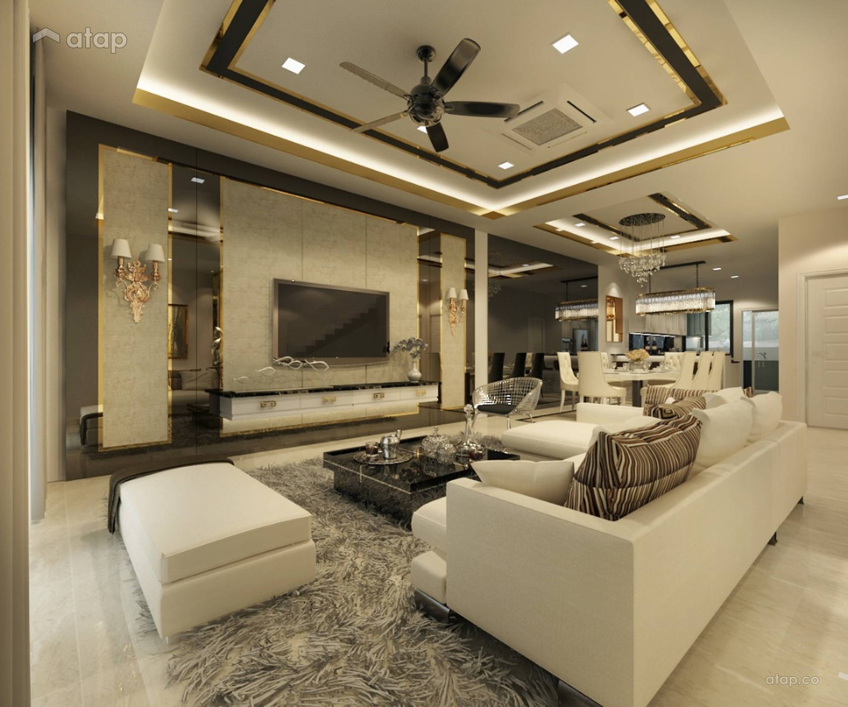 Classic Modern Living Room terrace design ideas & photos Malaysia | Atap.co