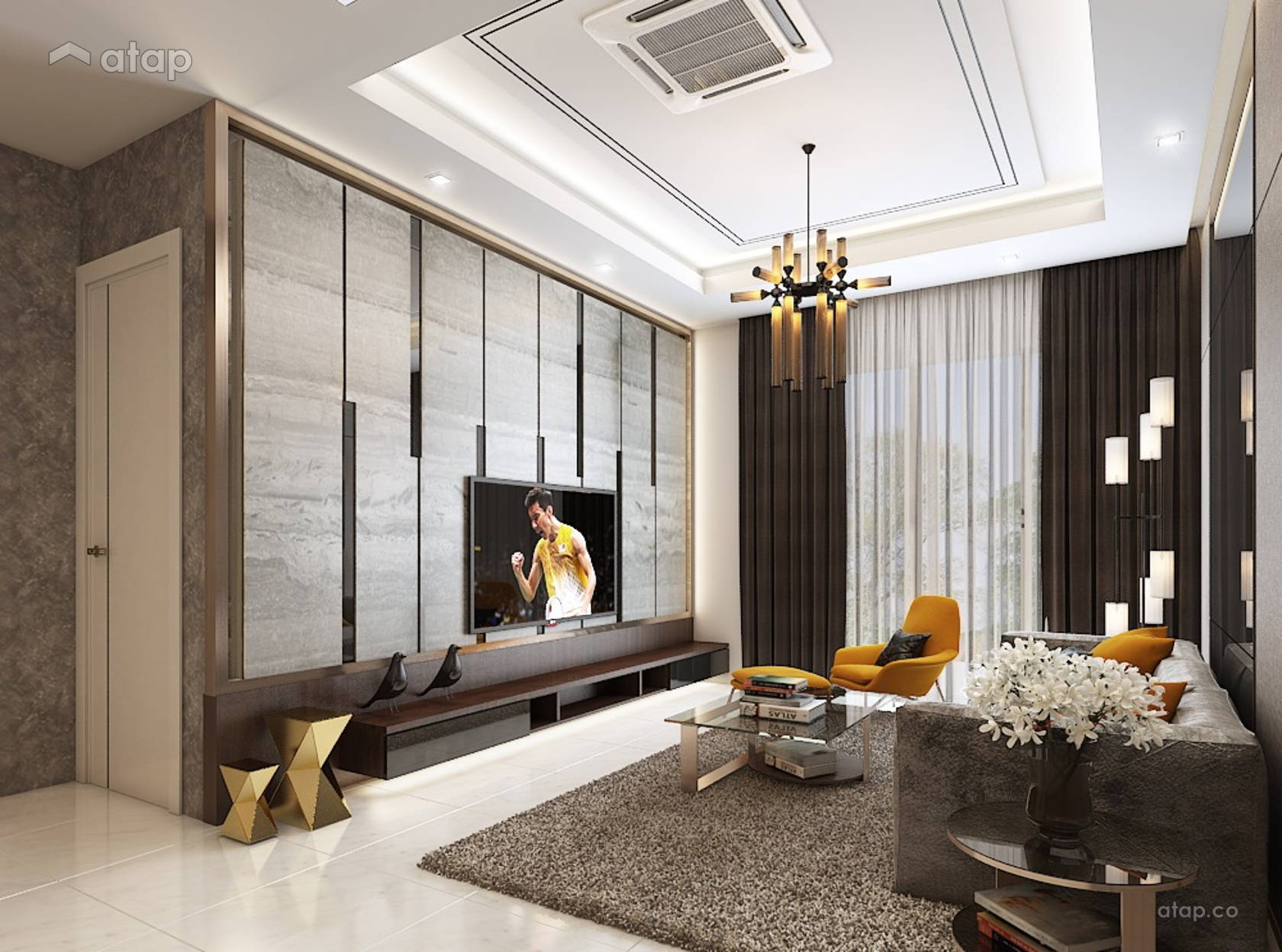 Contemporary Modern Living Room condominium design ideas & photos ...