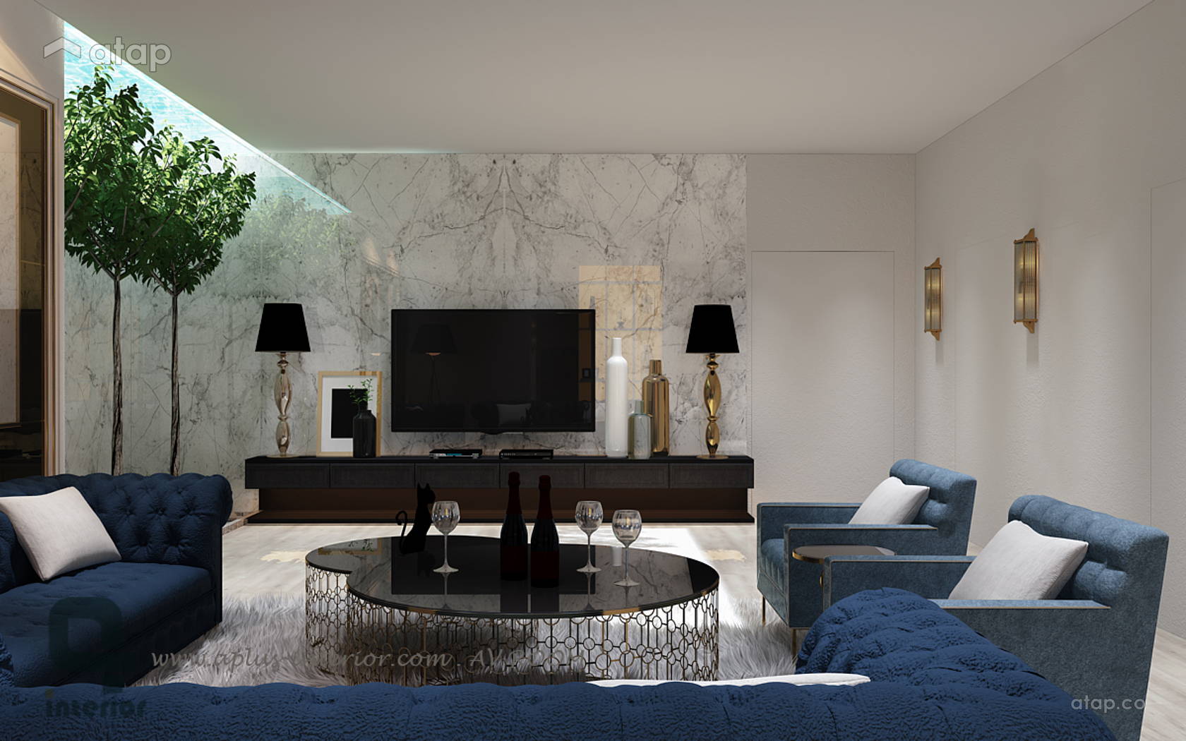 Modern Vintage Family Room Living Room bungalow design ideas & photos ...