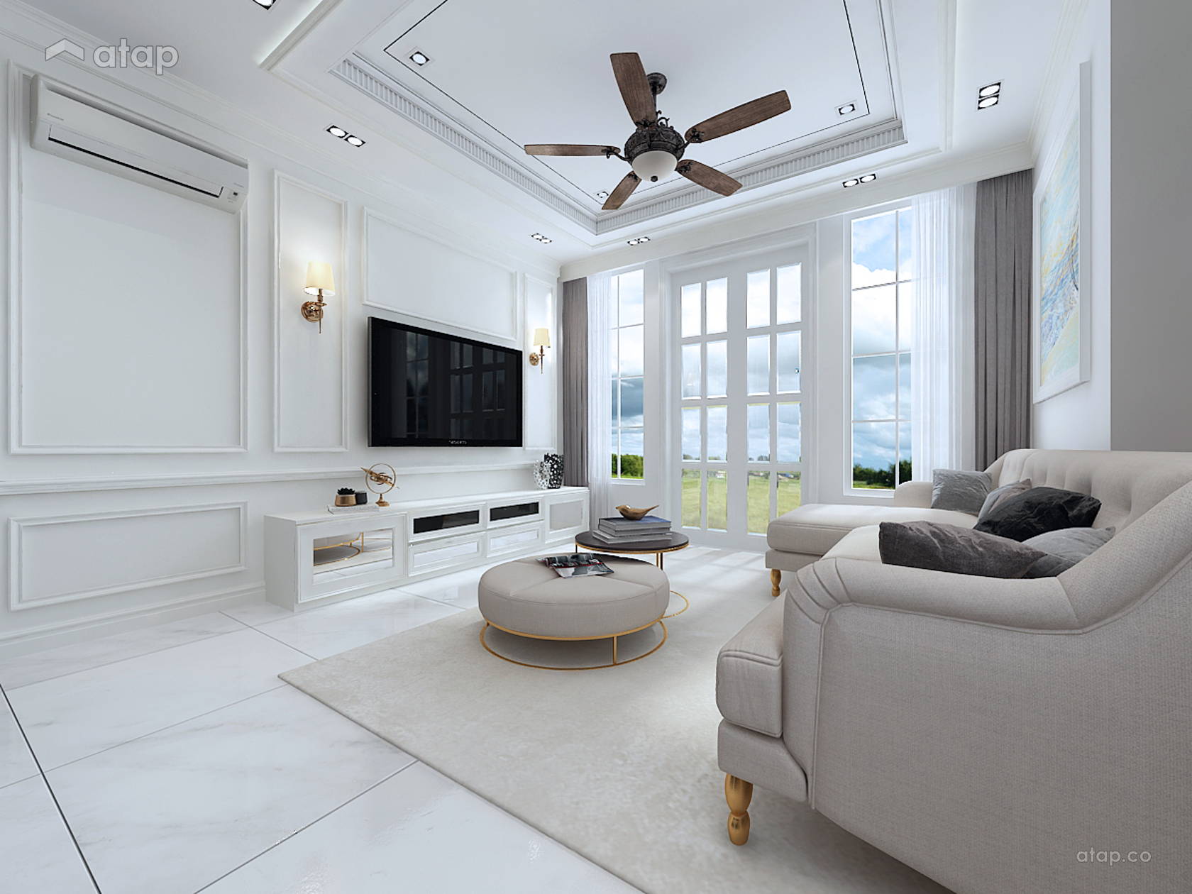 Classic Modern Living Room terrace design ideas & photos Malaysia | Atap.co