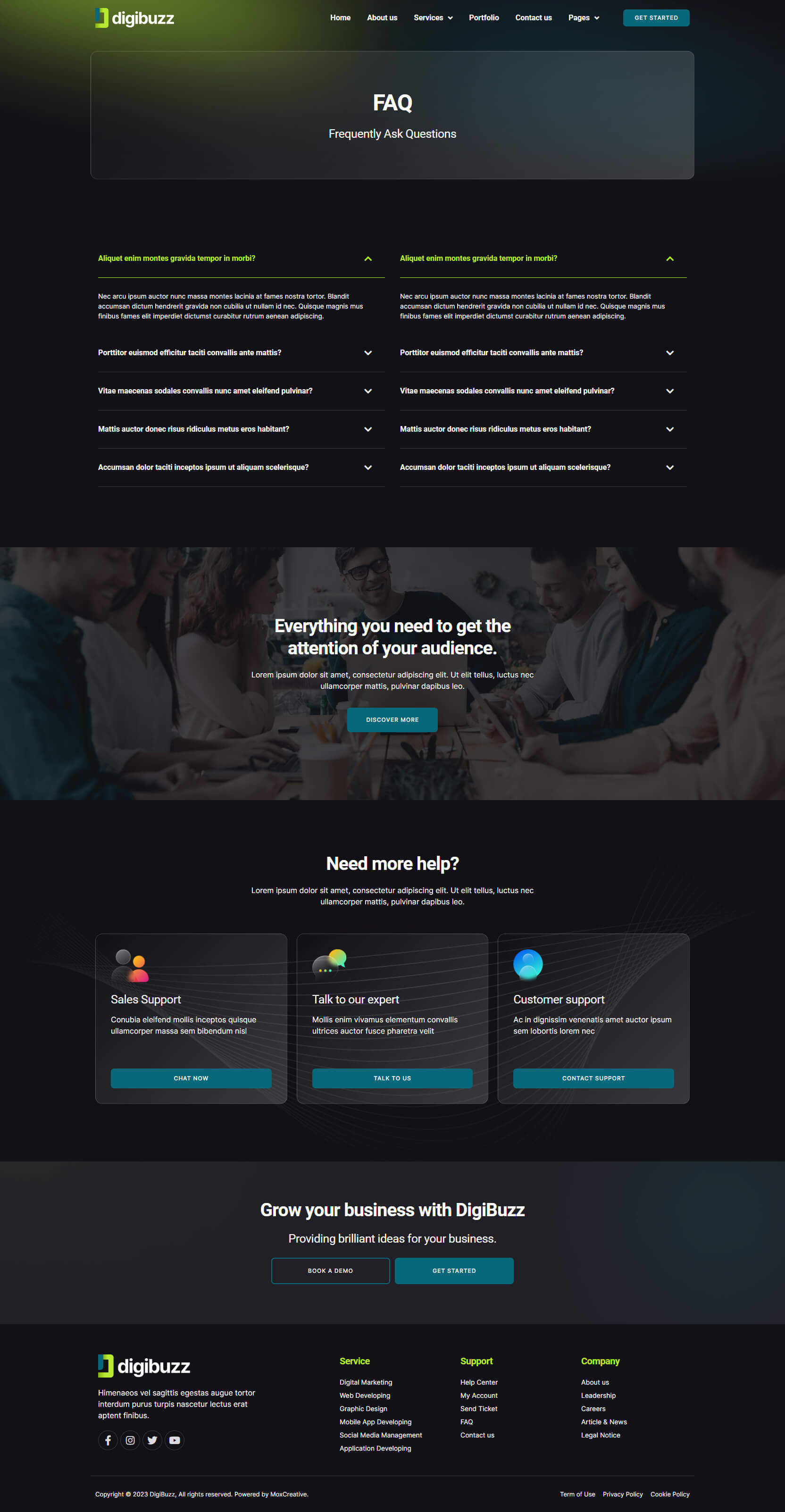 DigiBuzz - Dark Digital Agency Elementor Template Kit by moxcreative