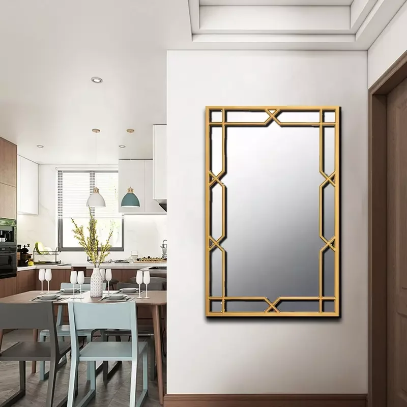 Luxury Design Iron Wall Mirror Big Size Living Room Rectangular ...