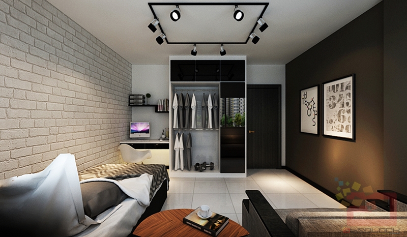 Brick Wall Design Living Room Singapore | Baci Living Room