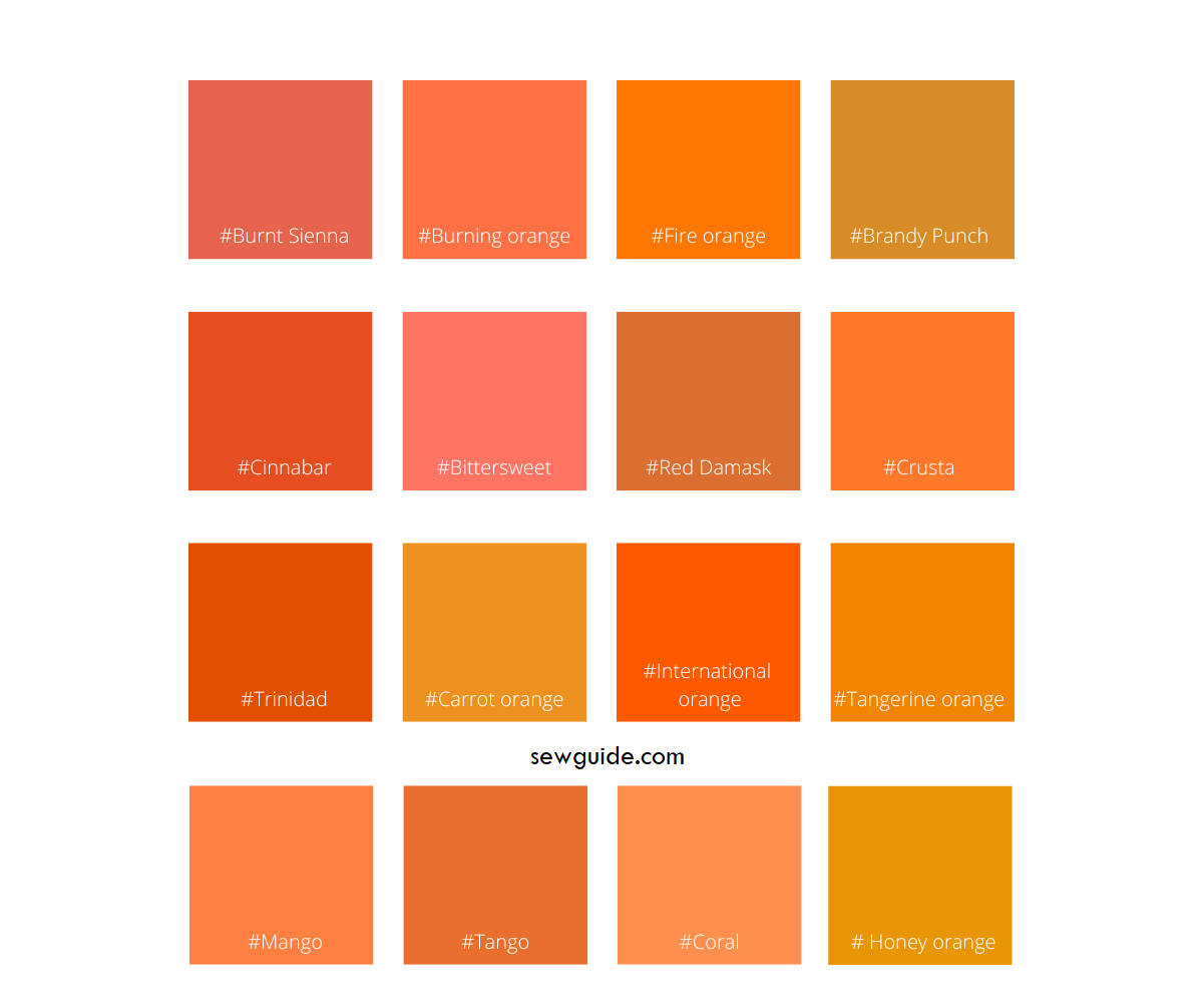 Orange Color - Shades And Combinations For Clothes 李 - SewGuide