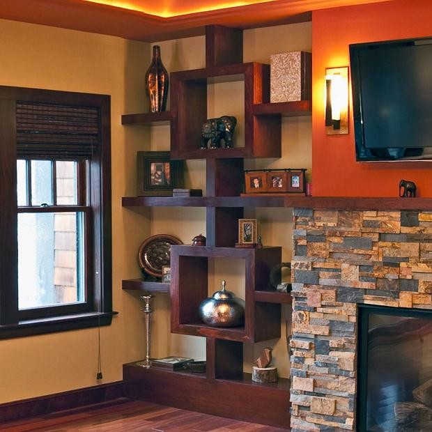 Durham Shelving: Custom Living Room Shelves