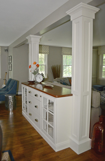 Custom divider between dining room and living room - Transitional ...