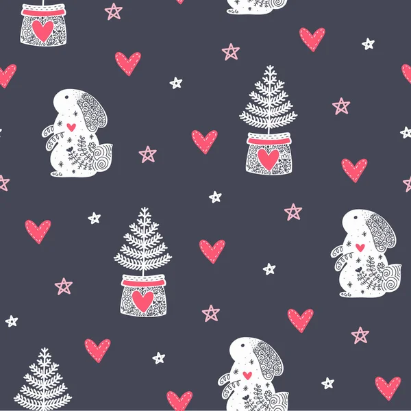 Seamless hygge scandinavian pattern — Stock Vector © Qilli #181614912